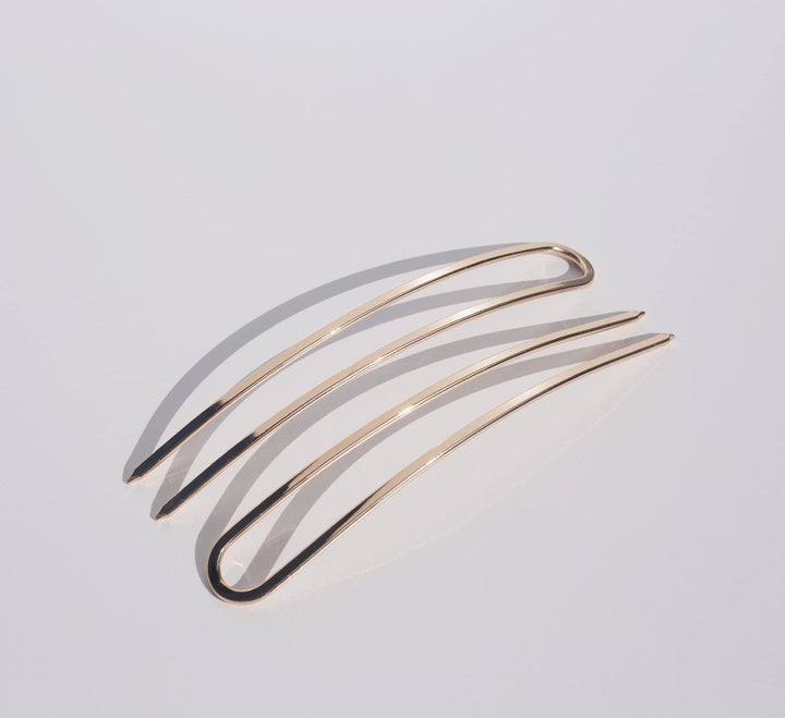 French Pin Set of 2 - U Shaped French Hair Pins for Buns, Chignons, Wedding Updo Hairstyles and Top Knots - Hair Styling Accessories for Women - Gold