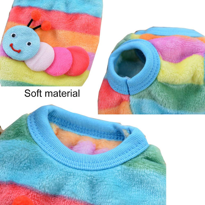 ANIAC Bunny Clothes for Rabbits Warm Kitten Vest Fleece XXXS Dog Shirt Cozy T-Shirt for Bunny Guinea Pig Ferret Puppy Mini Dog and Small Animals (XS, Rainbow)