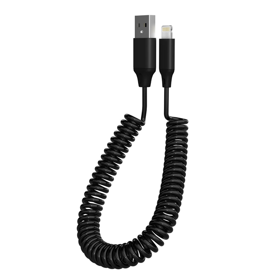Coiled iPhone Charger Cable, [Apple MFi Certified] Retractable USB to Lightning Charging Cable (6Ft) for iPhone 13Pro/12/11/X (Note: Not for CarPlay)