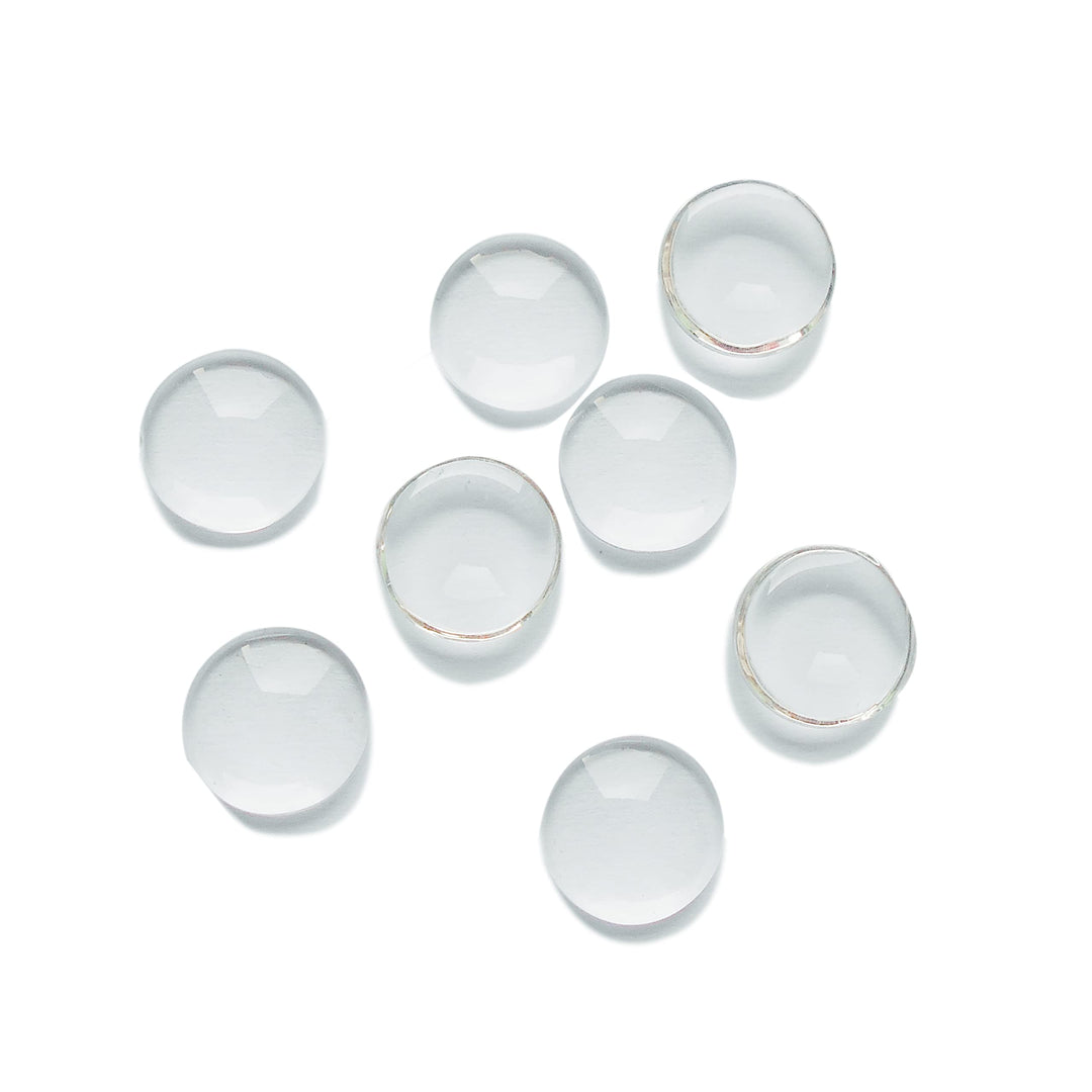 Julie Wang Transparent Glass Cabochons Clear Round Flat