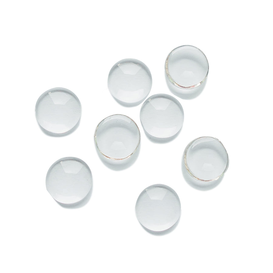 Julie Wang Transparent Glass Cabochons Clear Round Flat