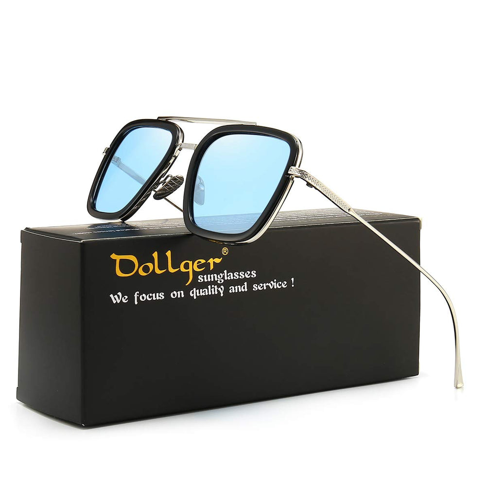 Dollger Vintage Aviator Square Sunglasses for Men Women