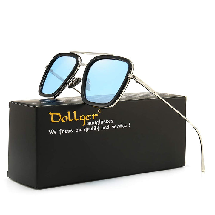 Dollger Vintage Aviator Square Sunglasses for Men Women