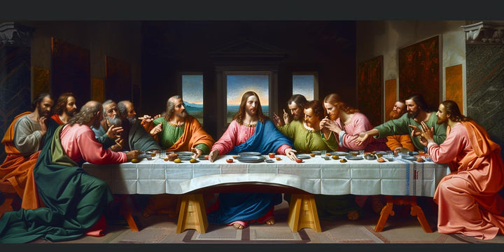 The Last Supper 5D Diamond Art Painting Kits for Adults Religion Full Drill Square Beads Gems Art Crystal Cross Stitch Home Wall Decoration Canvas Size 24x12inch