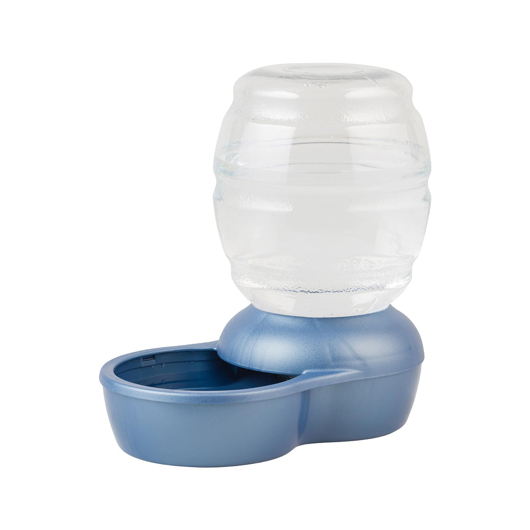 Replendish Gravity Waterer with Microban for Cats and Dogs, 1 Gallon,Blue, Made in USA