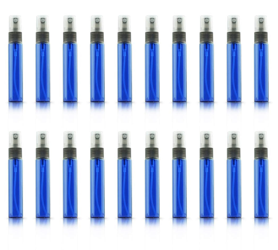 20 Pack Set 10ML Protable Refill Bulk Atomizer Spray Travel Perfume Bottle Hydrating Empty Bottle (Blue)