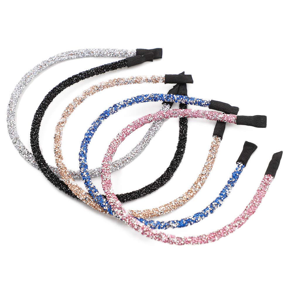 ZTL 5pcs/Set Glitter Headbands Narrow Hair Band Hair Ho