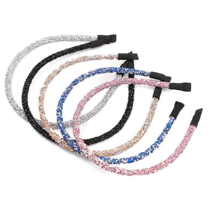 ZTL 5pcs/Set Glitter Headbands Narrow Hair Band Hair Ho