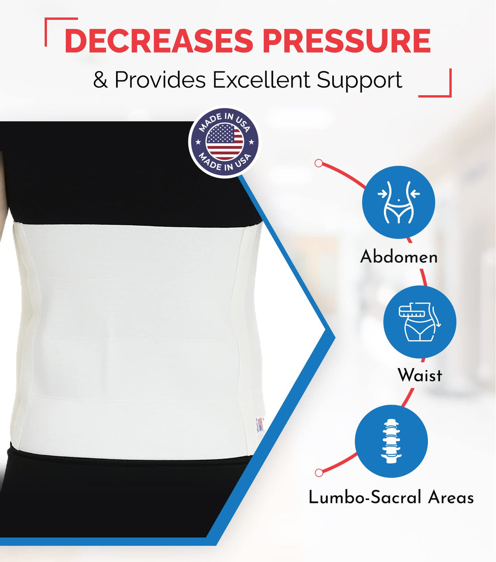 ITA-MED Elastic Abdominal Binder - 4 Panels, Unisex, 12