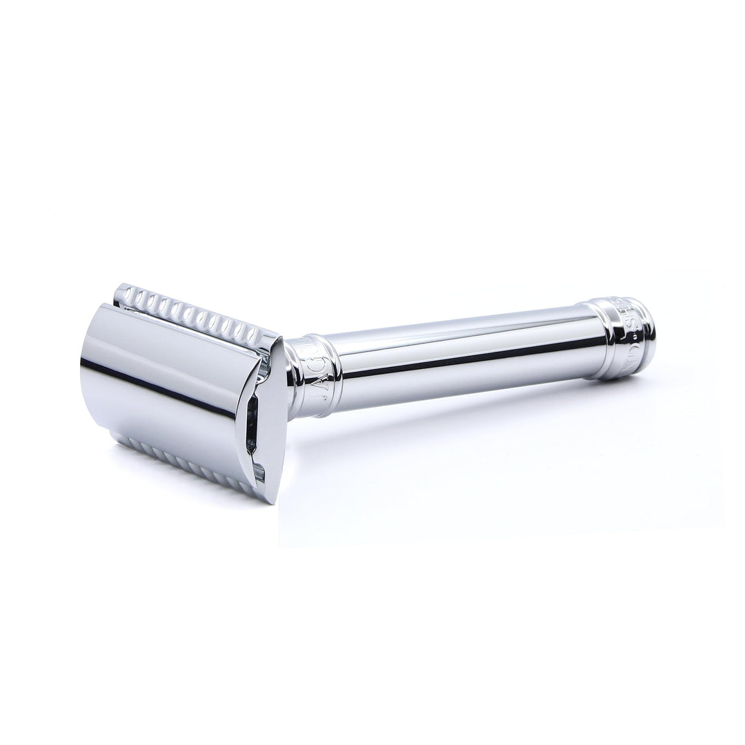 DE89BL Chrome Reusable Classic Double Edge Safety Razor for Men