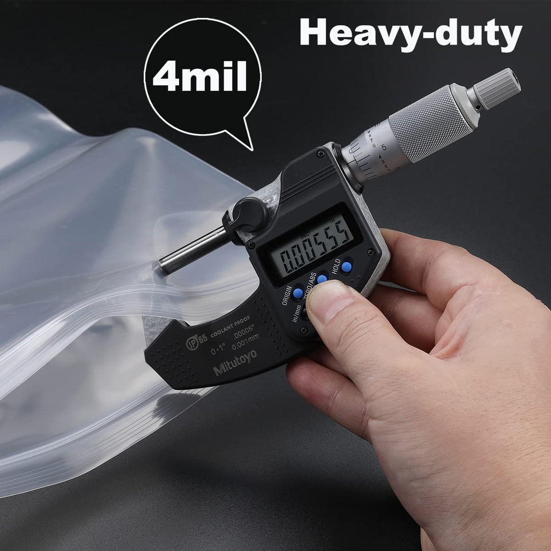 200 PCS 2 x 3 Thick 4 Mil Small Clear Zip Poly Lock Plastic Bags Seal Reclosable Zip Bag Heavy-Duty Jewelry Earrings Necklace Ring Coin Beads Pill Zipper Bags