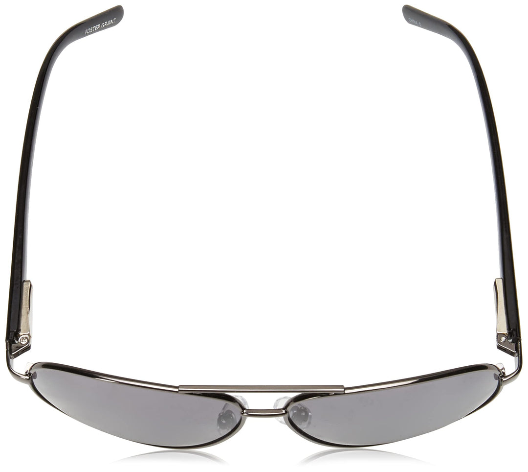 Foster Grant Men's Command Aviator Reading Glasses, Gunmetal/Transparent, 61 mm, +2.00
