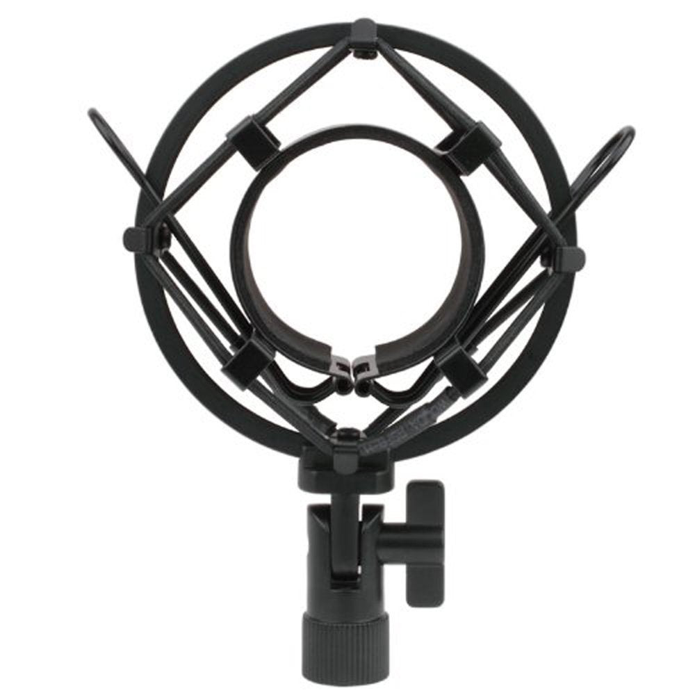 TH106 Black Spider Universal Microphone Shock Mount Holder Adapter Clamp Clip 48-51MM Large Diameter Studio Condenser Mic Anti-Vibration Mic Holder for AT2020 AT2500