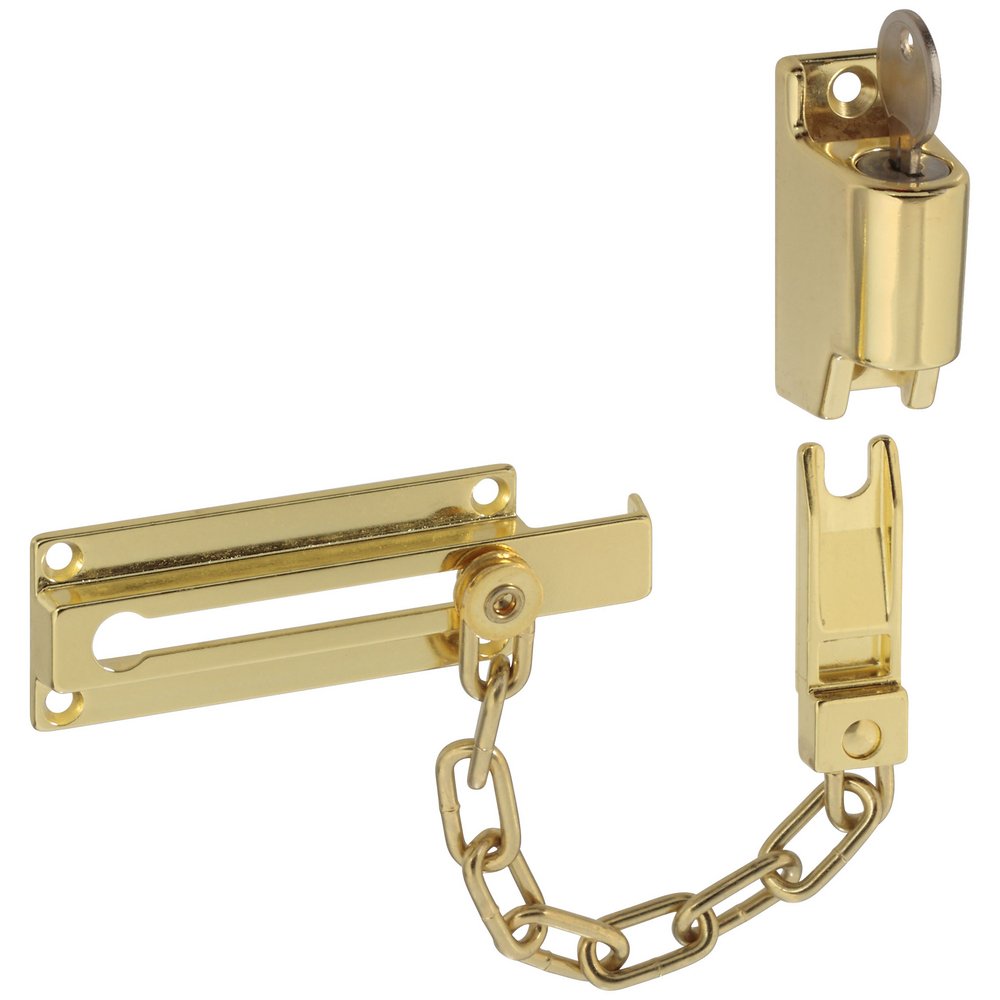 N183-582 806 Keyed Chain Door Locks in Brass