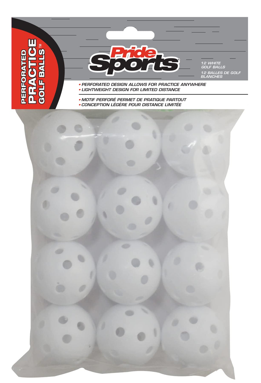 Practice Golf Balls, Perforated, 12 Count