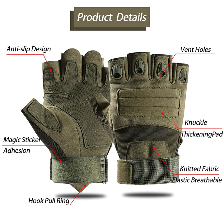 Half Finger Tactical Gloves for Men,Touchscreen Fingerless Airsoft Gloves for Outdoors Hunting Motorcycle Cycling Work Gloves