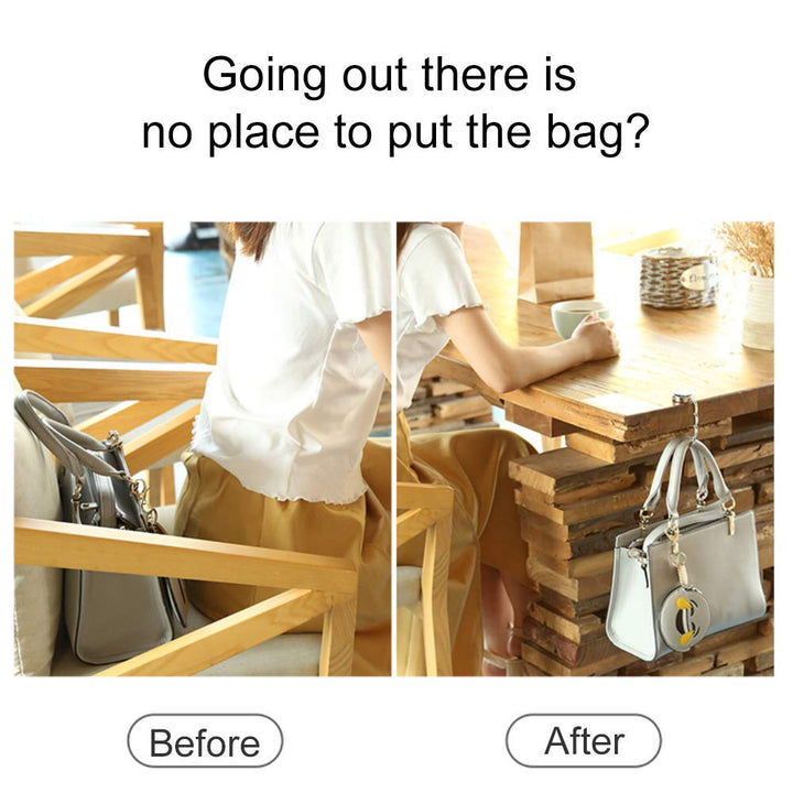 4pcs Purse Hook Foldable - Folding Handbag Table Hanger-Bag Hanger Collection-Desk Hooks for Purse (Pink+Purple+2white)