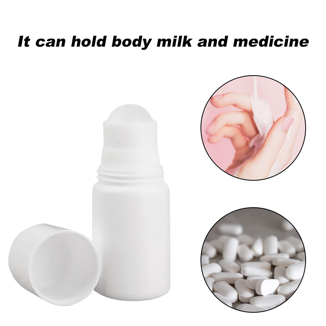 Angzhili 3 Pcs Refillable Roll On Bottles,50ML Empty Plastic Rollerball Bottles, Leak-Proof DIY Deodorant Containers for Essential Oil,Perfumes,Balms,Reusable Dispenser