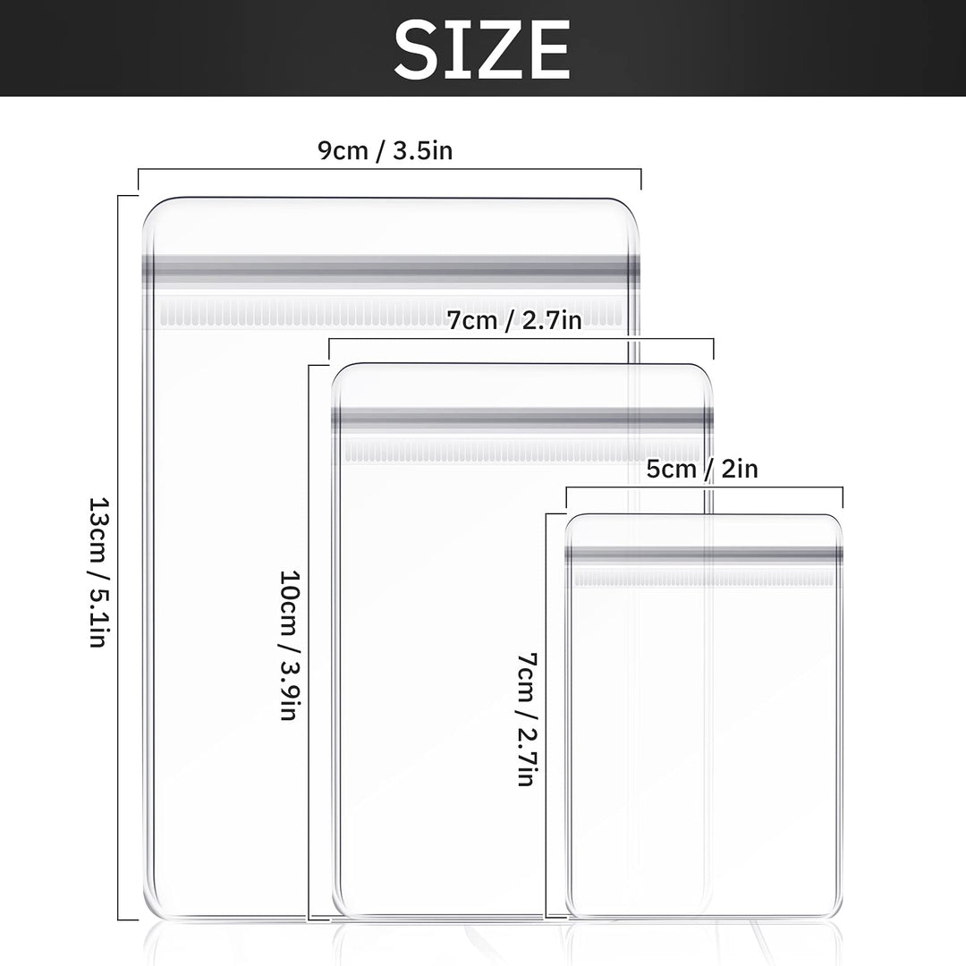 Clear Pvc Jewelry Bags Plastic Transparent Jewelry Rings Earrings Packing Storage Pouch Anti Tarnish Zip Lock Bags for Holding Jewelries, 2 X 2.8 Inch, 2.8 X 4 Inch, 3.5 X 5 Inch(120 Pieces)