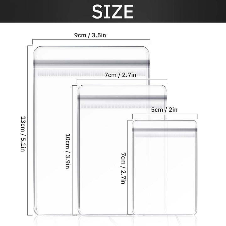 Clear Pvc Jewelry Bags Plastic Transparent Jewelry Rings Earrings Packing Storage Pouch Anti Tarnish Zip Lock Bags for Holding Jewelries, 2 X 2.8 Inch, 2.8 X 4 Inch, 3.5 X 5 Inch(120 Pieces)