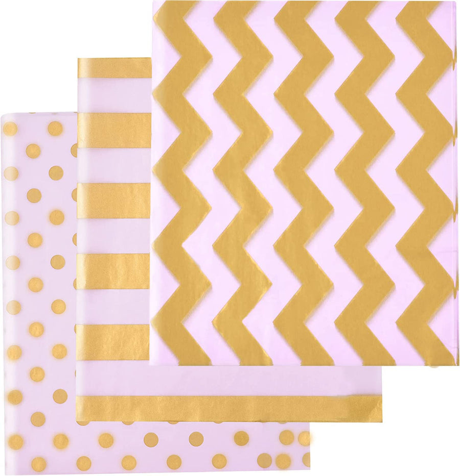 105 Sheets Gold Tissue Paper Christmas Gift Wrapping Pa