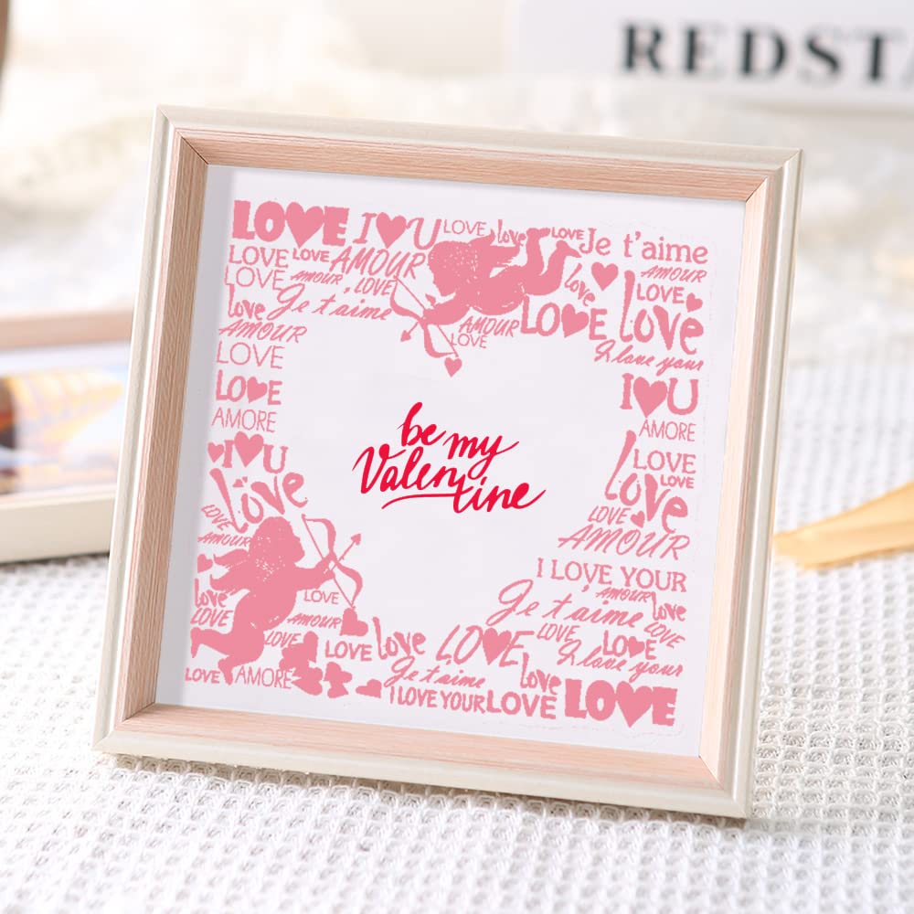 Valentines Angel Love Frame Background Clear Stamps for