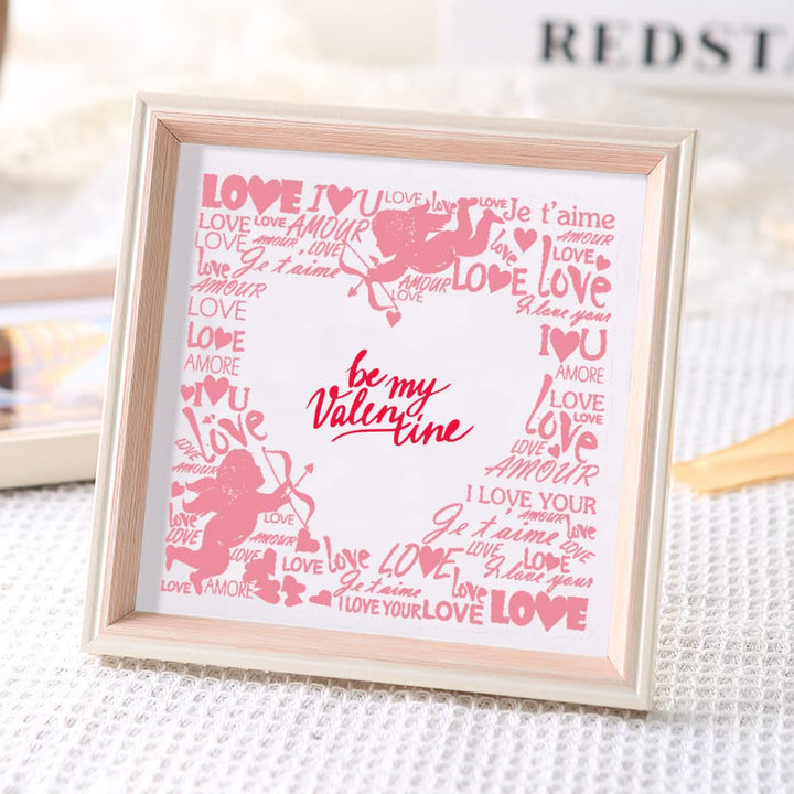 Valentines Angel Love Frame Background Clear Stamps for