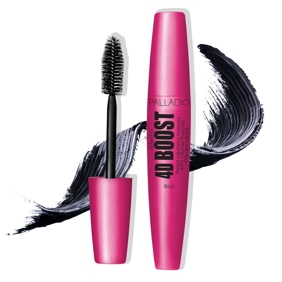 PALLADIO BEAUTY MASCARA - 4D BOOST - BLACK, 0.34 fl oz (10 ml)