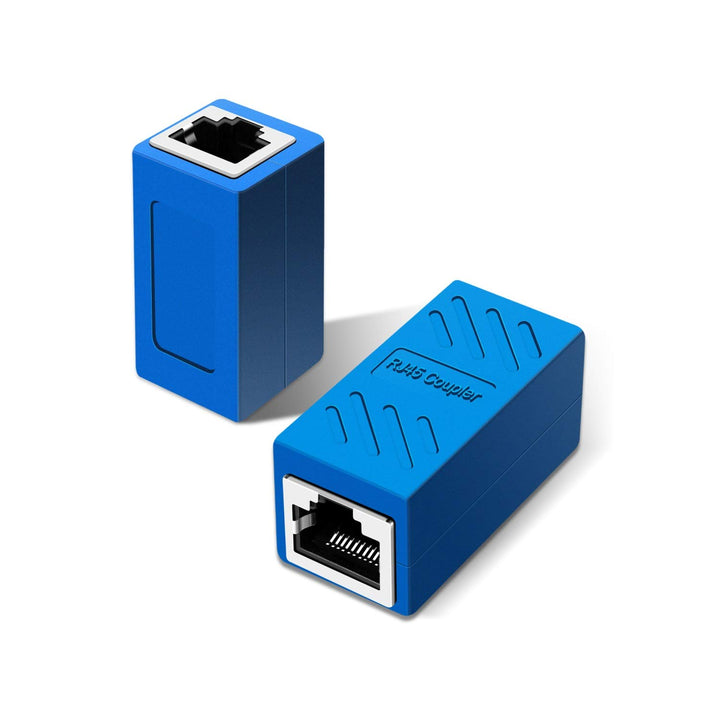 RJ45 Coupler, Internet Cable Connectors Female to Female, Cat6 Inline Couplerin, for Cat7/Cat6/Cat5/Cat5e Ethernet Extension Cable (2 Pack Blue)