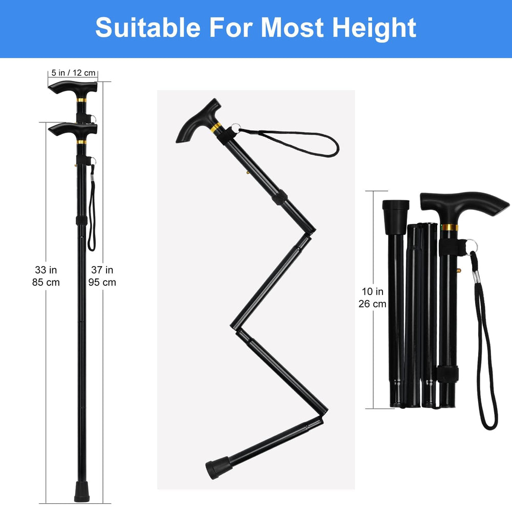 supregear Folding Cane, 5-Level Adjustable Height Walki