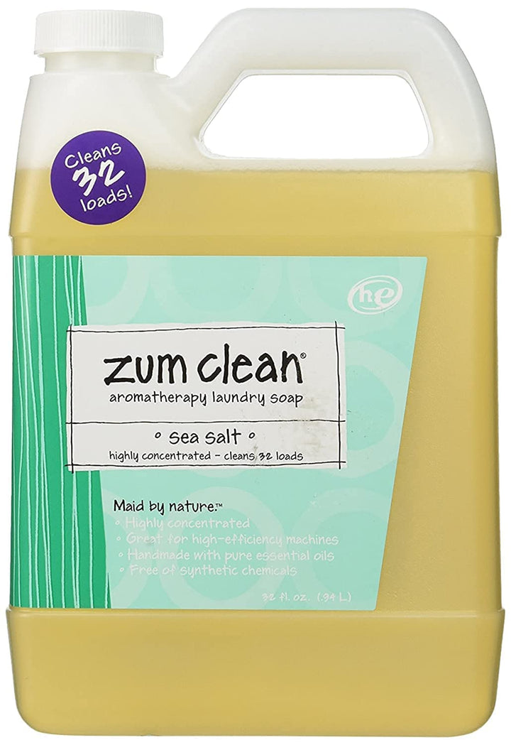 Zum Clean Laundry Soap, Sea Salt, 32 Fluid Ounce
