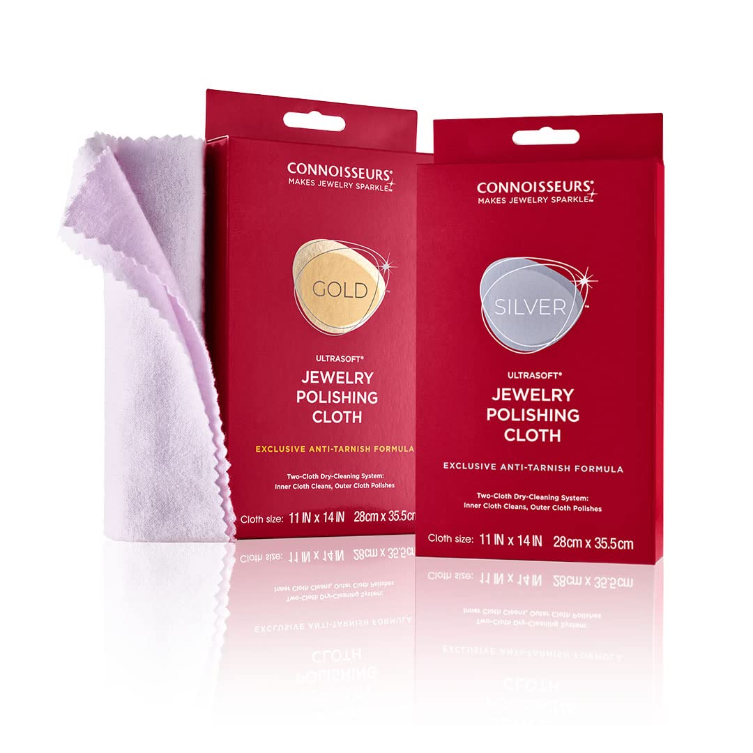 Ultrasoft Gold &amp; Silver Jewelry Polishing Cloths (Set of 2)