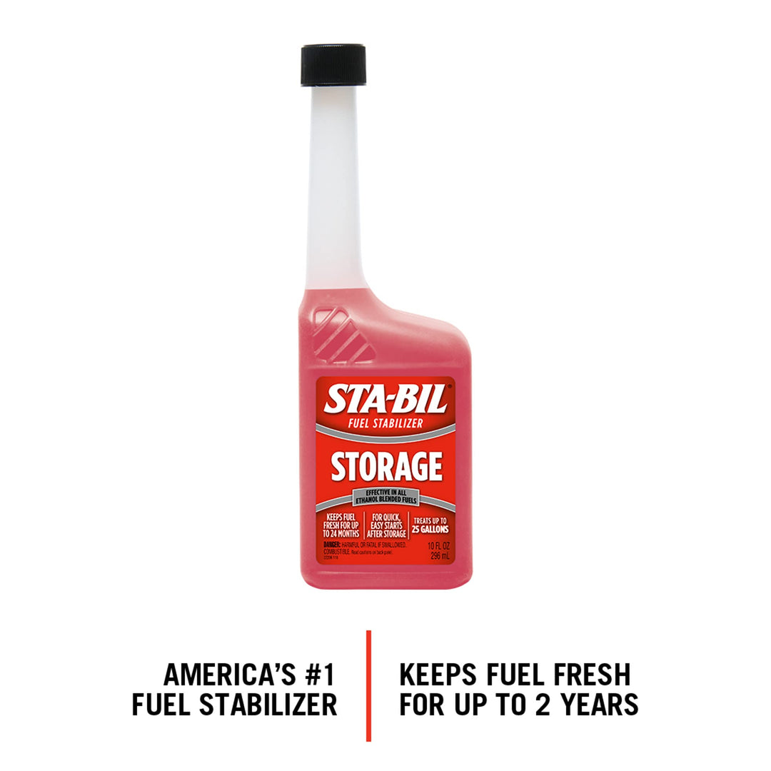 Storage Fuel Stabilizer - Keeps Fuel Fresh for 24 Months - Prevents Corrosion - Gasoline Treatment that Protects Fuel System - Fuel Saver - Treats 25 Gallons - 10 Fl. Oz. (22206)