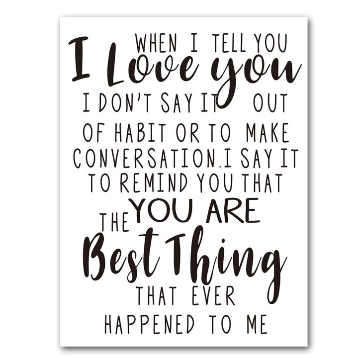 Unframed Family Romantic Art Painting Marriage Newlyweds Poster Inspirational Lettering Print,Set of 1(12 x16 ) Canvas Couple Bedroom Wall Art Decor,Great Lovers Gift for Girls