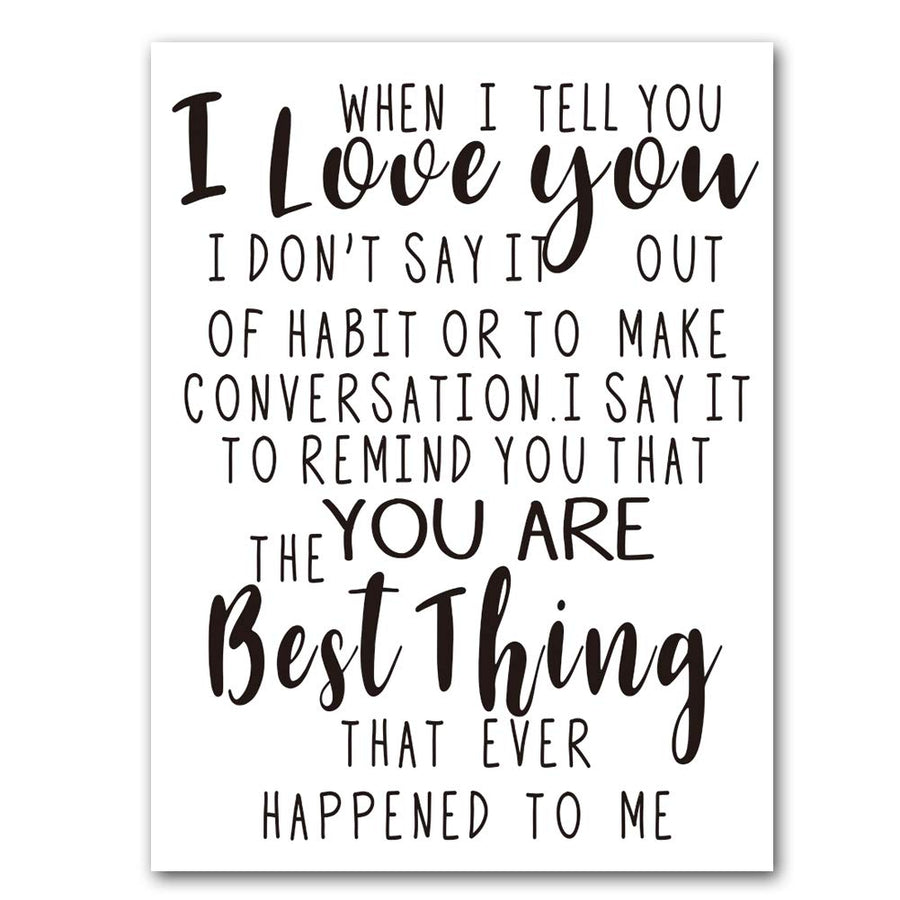 Unframed Family Romantic Art Painting Marriage Newlyweds Poster Inspirational Lettering Print,Set of 1(12 x16 ) Canvas Couple Bedroom Wall Art Decor,Great Lovers Gift for Girls