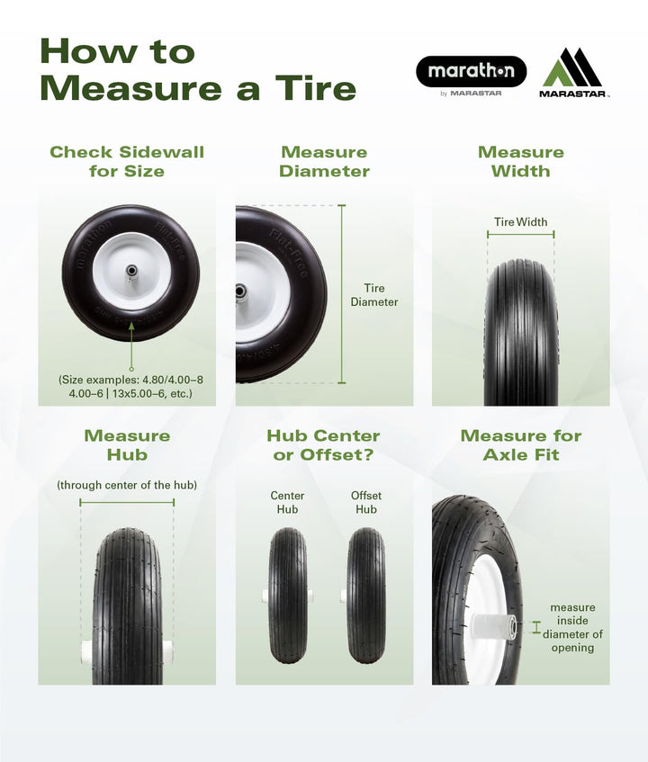 4.10/3.50-4 Pneumatic (Air Filled) Hand Truck / All Purpose Utility Tire on Wheel, 2.25 Offset Hub, 3/4 Bearings