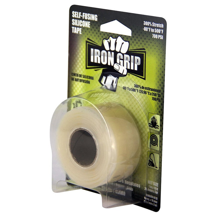 SC110 Iron Grip Self-Fusing Silicone Tape, 1 x 10 ft, Clear