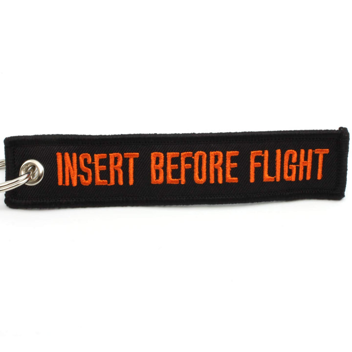 Insert Before Flight Keychain - Black/Orange