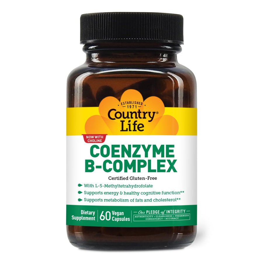 Coenzyme B-Complex, 60 Capsules – Supports Energy & Metabolism, Mood & Cognitive Function – Vegan, Gluten-Free, Bioavailable B Vitamins with Choline