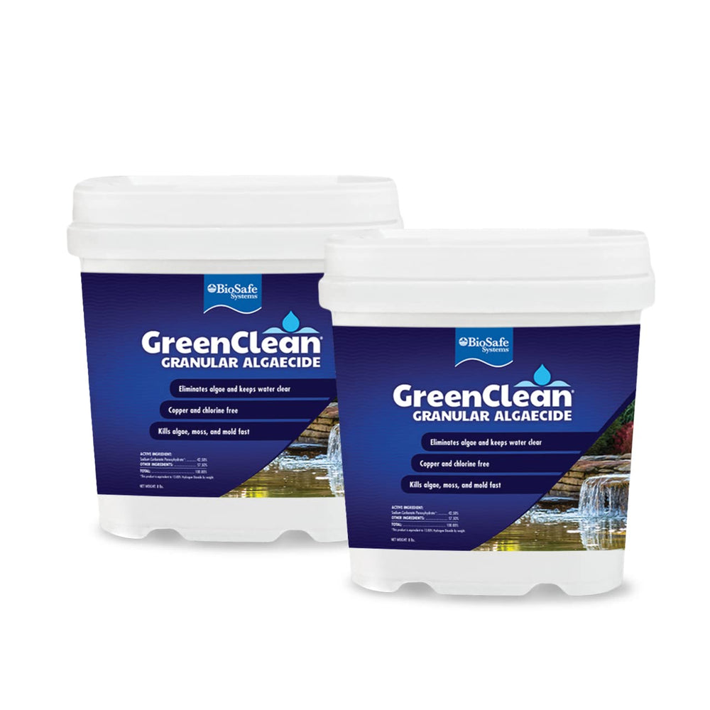 3002-8 GreenClean Granular Algaecide String Algae Control for Koi Ponds, Fountains, Waterfalls, Water Features on Contact, 8 lbs, EPA Registered