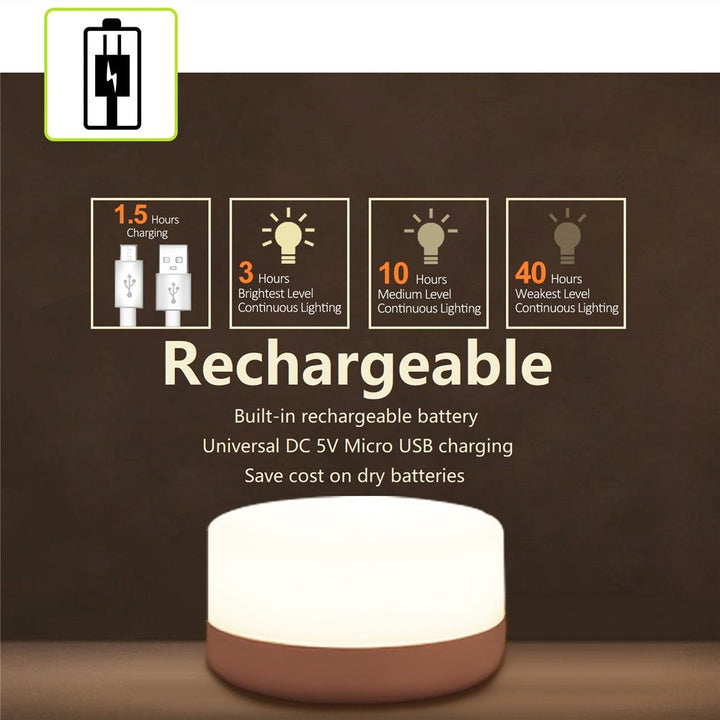 Baby Night Light, Rechargeable Mini Touch Light, Wireless LED Night Lights for Kids, Portable Bedside Lamp for Breastfeeding, Dimmable Nursery Lamp