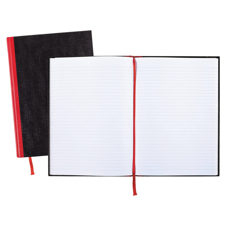 Black n&#39; Red Notebook, Business Journal, 11-3/4 x 8-1/4, 96 Sheets, Ruled, Optik Paper, Hardcover, Casebound, Black (D66174)