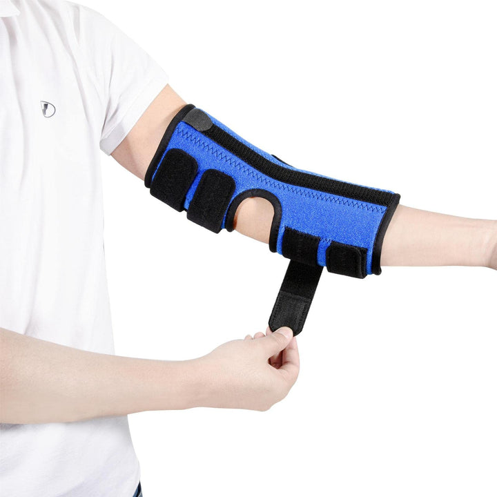 Elbow Splint, Night and Day Brace for Ulnar Nerve Entrapment, Cubital Tunnel Syndrome, for Left &amp; Right Arm, Immobilizer for Sleeping Extension and Working, Adjustable Angle Aluminum Bracket - L/XL