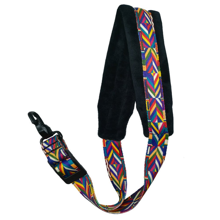 Saxophone Neck Strap Soft Padded Rainbow Braided Pattern for Alto Baritone Soprano Sax