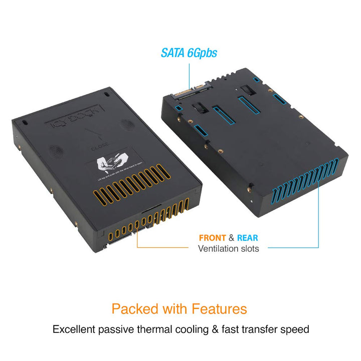 2.5 inch to 3.5 inch SATA HDD &amp; SSD Mounting Kit for Internal 3.5 Drive Bay with Removable Cover | EZConvert Lite MB882SP-1S-2B
