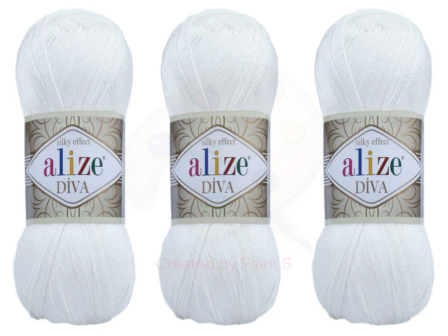 Alize Diva Yarn Hand Knitting Yarn 100% Microfiber Acry