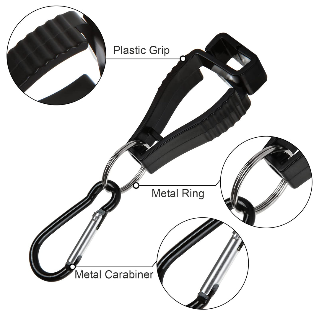 20PCS Glove Clips for Work, Glove Holder Clip Work Safety Clip for Construction Guard Labor, Glove Grabber Glove Keeper Belt Glasses Helmets Hanger Clamp Catcher (10PCS Black, 10PCS Orange)