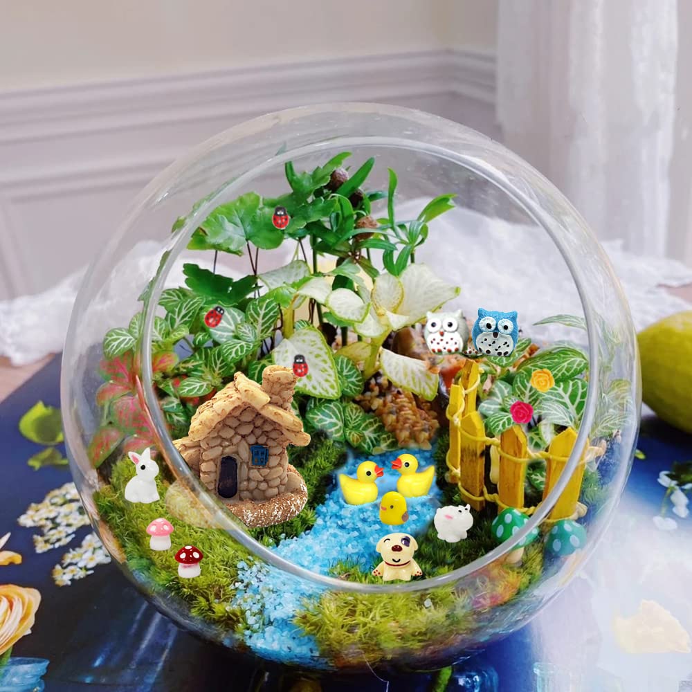 Selected 50 Pieces Fairy Garden Accessories, Animals, Miniature Figurines, Micro Landscape Ornaments Kit, DIY , Environmental Resin