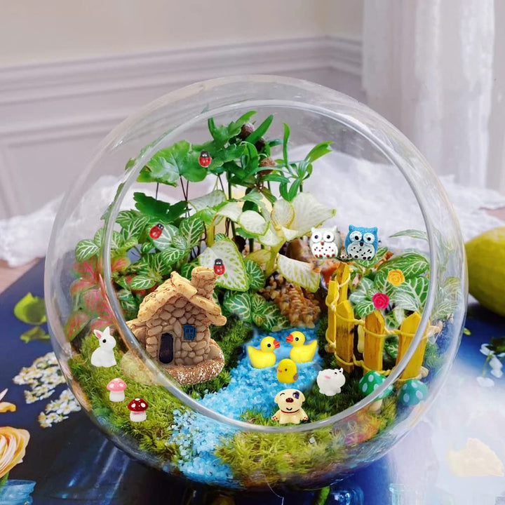 Selected 50 Pieces Fairy Garden Accessories, Animals, Miniature Figurines, Micro Landscape Ornaments Kit, DIY , Environmental Resin