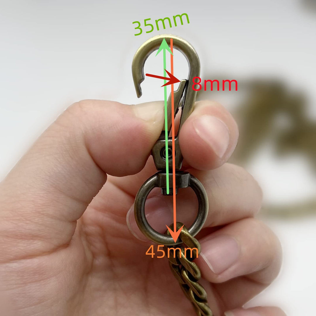 DIY Iron Flat Chain Strap Handbag Chains Purse Chain Straps Shoulder Cross Body Replacement Straps with Metal Buckles (55, Bronze)